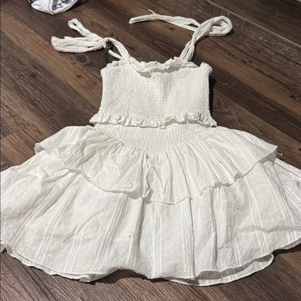 Katie J White Ruffled Sundress